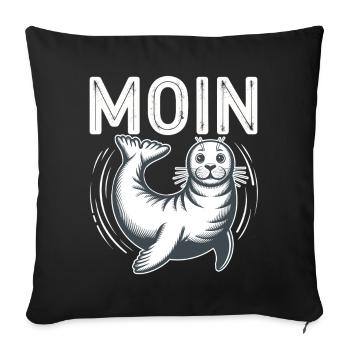 Seal seal Baltic Sea North Sea Moin - Sofa pillowcase 17,3'' x 17,3'' (45 x 45 cm) - black - Front