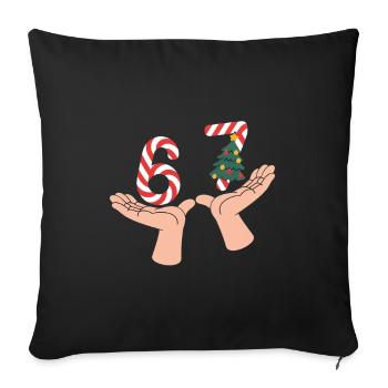 67 Funny Christmas Number Hands Motif - Sofa pillowcase 17,3'' x 17,3'' (45 x 45 cm) - black - Front