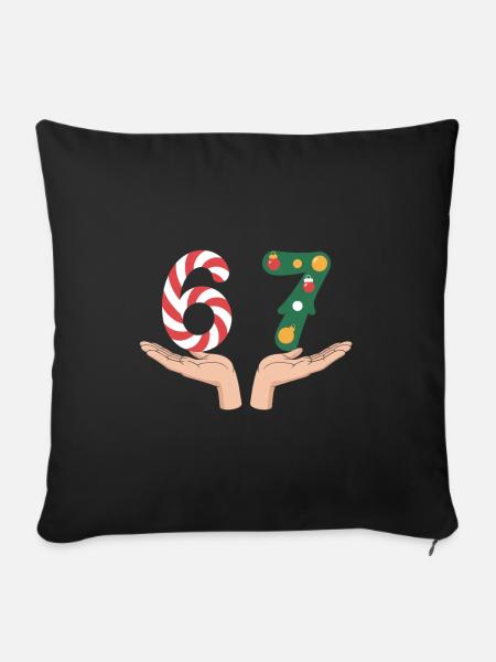 Weihnachtliche Zahl 67 Candycane Tanne - Pudebetræk 45 x 45 cm - sort