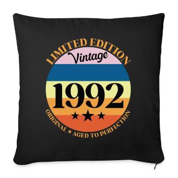 1992 Vintage Birthday Gift 92 - Sofa pillowcase 17,3'' x 17,3'' (45 x 45 cm) - black - Front