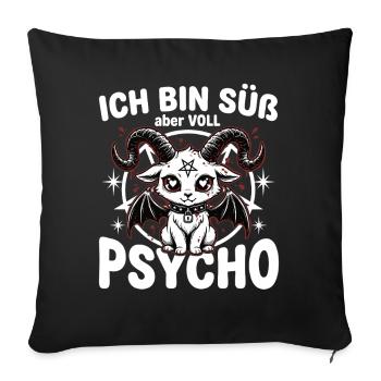 I'm Cute But Full Psycho – Kawaii Goth - Sofa pillowcase 17,3'' x 17,3'' (45 x 45 cm) - black - Front