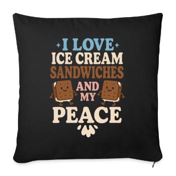 Eis-sandwich-liebhaber Sommerdessert - Sofa pillowcase 17,3'' x 17,3'' (45 x 45 cm) - black - Front