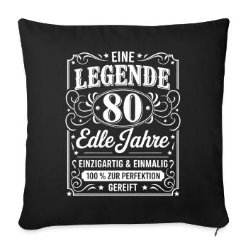 80e anniversaire : un cadeau légendaire de 80 ans nobles - Housse de coussin décorative 45 x 45 cm - noir - Devant