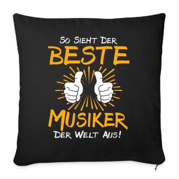 Idée cadeau musicien - Housse de coussin décorative 45 x 45 cm - noir - Devant
