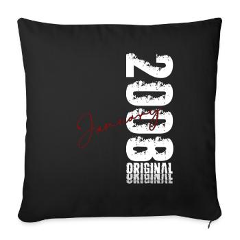 18th Birthday Original January 2008 - Sofa pillowcase 17,3'' x 17,3'' (45 x 45 cm) - black - Front