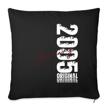 21st Birthday Original January Year 2005 - Sofa pillowcase 17,3'' x 17,3'' (45 x 45 cm) - black - Front