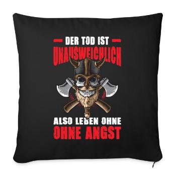 Wikinger Outfits Valhalla Nordische Mythologie - Sofakissenbezug 45 x 45 cm - Schwarz - Vorne