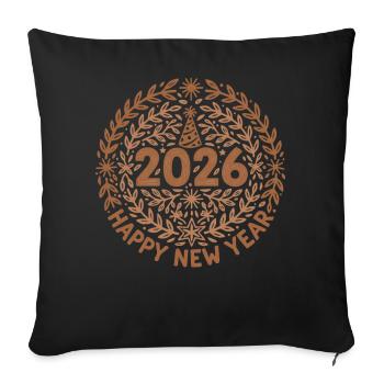 2026 Happy New Year Celebration Party Design - Sofa pillowcase 17,3'' x 17,3'' (45 x 45 cm) - black - Front
