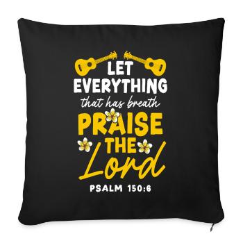 Ukulélé hawaïen Ukulélé Let - Housse de coussin décorative 45 x 45 cm - noir - Devant