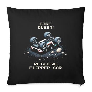 Side Quest: Flip Car | RC Cars - Sofa pillowcase 17,3'' x 17,3'' (45 x 45 cm) - black - Front