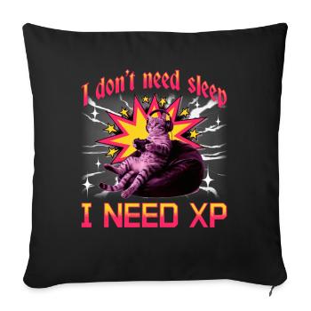 Funny Gaming Gamer Cat - Sofa pillowcase 17,3'' x 17,3'' (45 x 45 cm) - black - Front