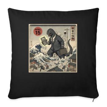 April 15 Tax Monster Suit - Sofa pillowcase 17,3'' x 17,3'' (45 x 45 cm) - black - Front