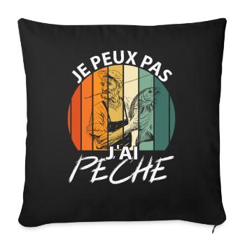 Je peux pas J'ai Pêche - Housse de coussin décorative 45 x 45 cm - noir - Devant