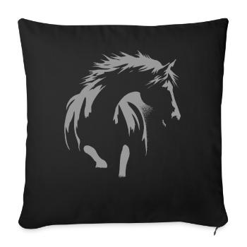 Horse silhouette – elegance and freedom - Sofa pillowcase 17,3'' x 17,3'' (45 x 45 cm) - black - Front