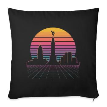 Sunset Skyline - Mexico City - Sofa pillowcase 17,3'' x 17,3'' (45 x 45 cm) - black - Front