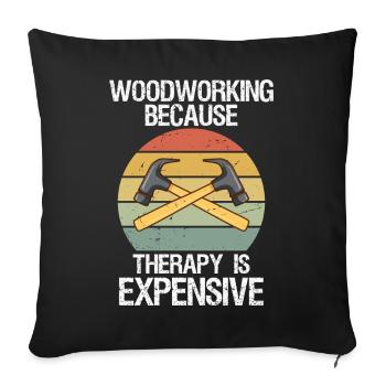 Men Woodworker Carpenter Funny Woodworking - Sofa pillowcase 17,3'' x 17,3'' (45 x 45 cm) - black - Front