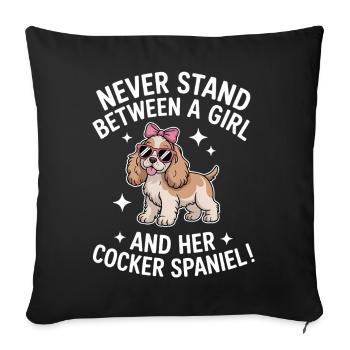 Cocker Spaniel Sprüche Cocker Spaniel Geschenk für - Sofakissenbezug 45 x 45 cm - Schwarz - Vorne
