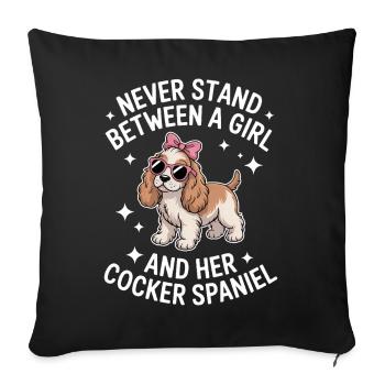 Cocker Spaniel Sprüche Cocker Spaniel Geschenk - Sofakissenbezug 45 x 45 cm - Schwarz - Vorne