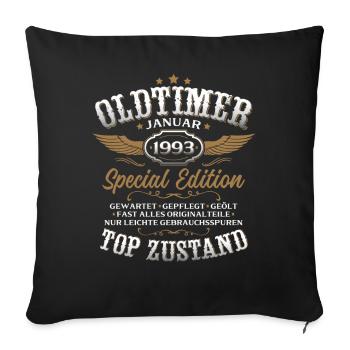 33rd Birthday Gift Classic Car January 1993 - Sofa pillowcase 17,3'' x 17,3'' (45 x 45 cm) - black - Front