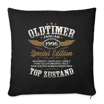Cadeau du 33e anniversaire Voiture Classique janvier 1996 - Housse de coussin décorative 45 x 45 cm - noir - Devant