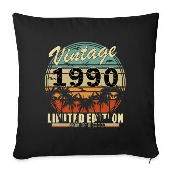 Vintage 1990's Limited Edition Palms - Sofa pillowcase 17,3'' x 17,3'' (45 x 45 cm) - black - Front