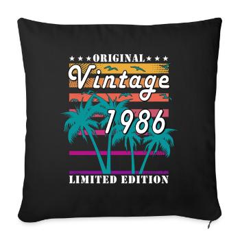 Vintage 1986 Palm Trees Limited Edition - Sofa pillowcase 17,3'' x 17,3'' (45 x 45 cm) - black - Front