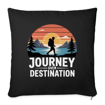 Randonnée Voyage sur Destination - Housse de coussin décorative 45 x 45 cm - noir - Devant