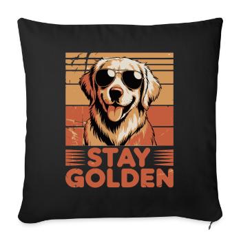 Golden Labrador Retriever Stay Golden - Sofa pillowcase 17,3'' x 17,3'' (45 x 45 cm) - black - Front