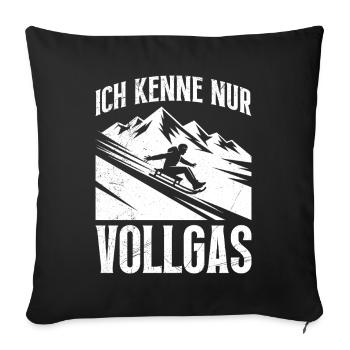 Entraînement sur la luge JE NE CONNAIS QUE LE FULL THRUST - Housse de coussin décorative 45 x 45 cm - noir - Devant