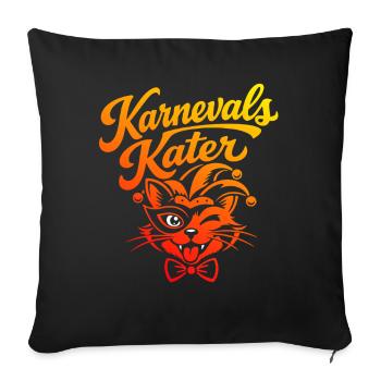 Costume de carnaval de chat - Housse de coussin décorative 45 x 45 cm - noir - Devant