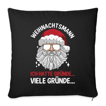 Santa Claus Christmas Time Naughty Christmas - Sofa pillowcase 17,3'' x 17,3'' (45 x 45 cm) - black - Front