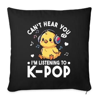K-Pop Küken – Süßes Musik Fan Statement - Sofakissenbezug 45 x 45 cm - Schwarz - Vorne