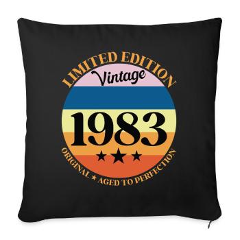 1983 Vintage Birthday Gift 83 Birthday - Sofa pillowcase 17,3'' x 17,3'' (45 x 45 cm) - black - Front