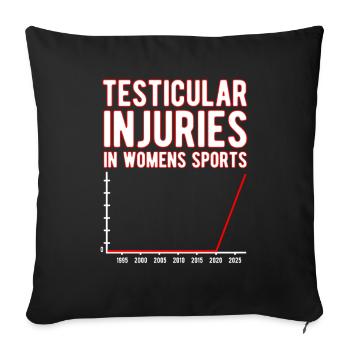 Testicular Injuries In Womens Sport Unwearable - Sofa pillowcase 17,3'' x 17,3'' (45 x 45 cm) - black - Front