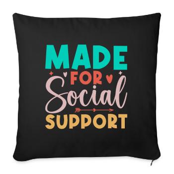 Citation d’un travailleur social pour le social de soutien social - Housse de coussin décorative 45 x 45 cm - noir - Devant