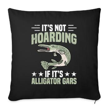 Alligator Rod and Reel Combo Alligator Gar Fishing - Sofa pillowcase 17,3'' x 17,3'' (45 x 45 cm) - black - Front