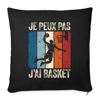 I can't I have Basketball - Sofa pillowcase 17,3'' x 17,3'' (45 x 45 cm) - black - Front
