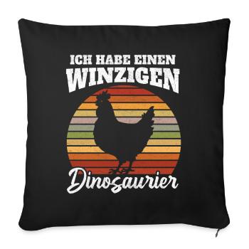 Winziger Dinosaurier Spruch - Sofakissenbezug 45 x 45 cm - Schwarz - Vorne