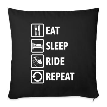 Manger Dormir Répéter - Voyage en Train - Housse de coussin décorative 45 x 45 cm - noir - Devant