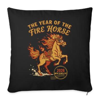 The Year Of The Fire Horse 2026 Celebration - Sofa pillowcase 17,3'' x 17,3'' (45 x 45 cm) - black - Front