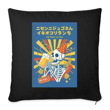 New Year's Eve 2026 Skeleton Party Celebration - Sofa pillowcase 17,3'' x 17,3'' (45 x 45 cm) - black - Front