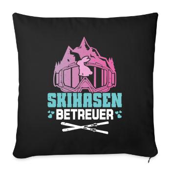 Skilehrer SKIHASEN BETREUER Skifahren Lustiges - Sofakissenbezug 45 x 45 cm - Schwarz - Vorne