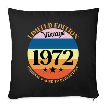 1972 Vintage Birthday Gift 72 - Sofa pillowcase 17,3'' x 17,3'' (45 x 45 cm) - black - Front