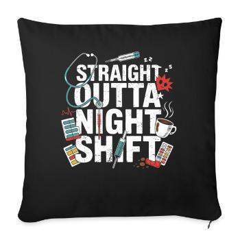 Night Shift Heroes Motif - Sofa pillowcase 17,3'' x 17,3'' (45 x 45 cm) - black - Front
