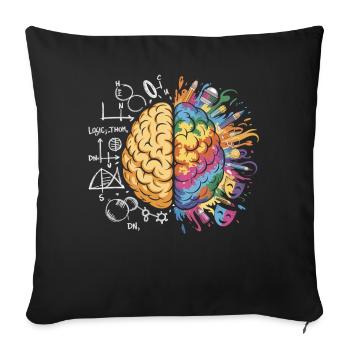 Creative brain color explosion - Sofa pillowcase 17,3'' x 17,3'' (45 x 45 cm) - black - Front