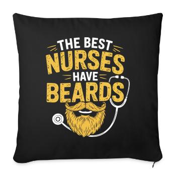 Best Nurses With Beards - Sofa pillowcase 17,3'' x 17,3'' (45 x 45 cm) - black - Front