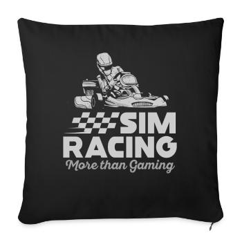 Sim Racing : plus que le jeu vidéo - Housse de coussin décorative 45 x 45 cm - noir - Devant