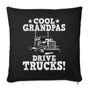 Cool grandfathers driving trucks - Sofa pillowcase 17,3'' x 17,3'' (45 x 45 cm) - black - Front