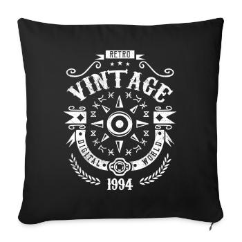 Vintage 1994 Vintage Original Birthday 1994 - Sofa pillowcase 17,3'' x 17,3'' (45 x 45 cm) - black - Front