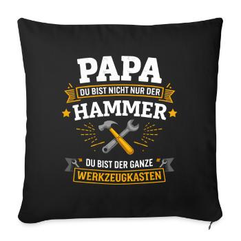 PAPA Tu n’es pas seulement le MARTEAU Tu es tout - Housse de coussin décorative 45 x 45 cm - noir - Devant